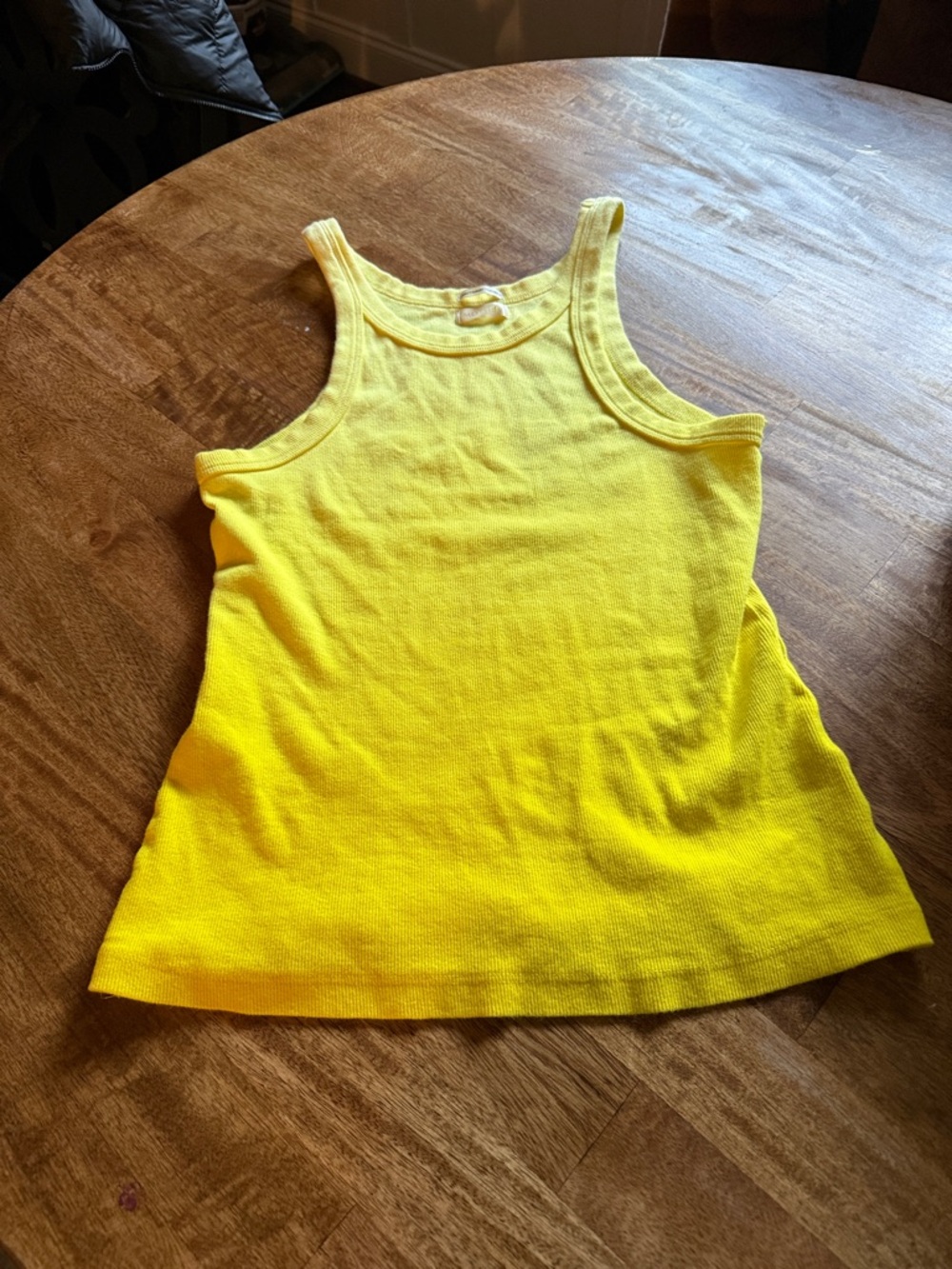 MOTHER Bright Yellow Ribbed Tank Top